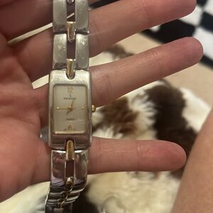 Peugeot Stainless steel beautiful watch silvery and gold link needs battery